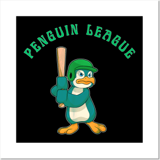 Penguin baseball league Posters and Art